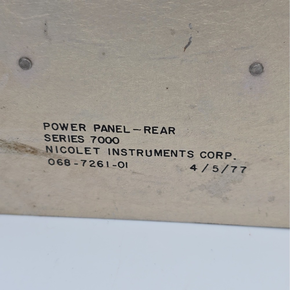 Nicolet Instruments Power Panel Rear Series 7000 Untested Parts Or Repair - Picture 2 of 9
